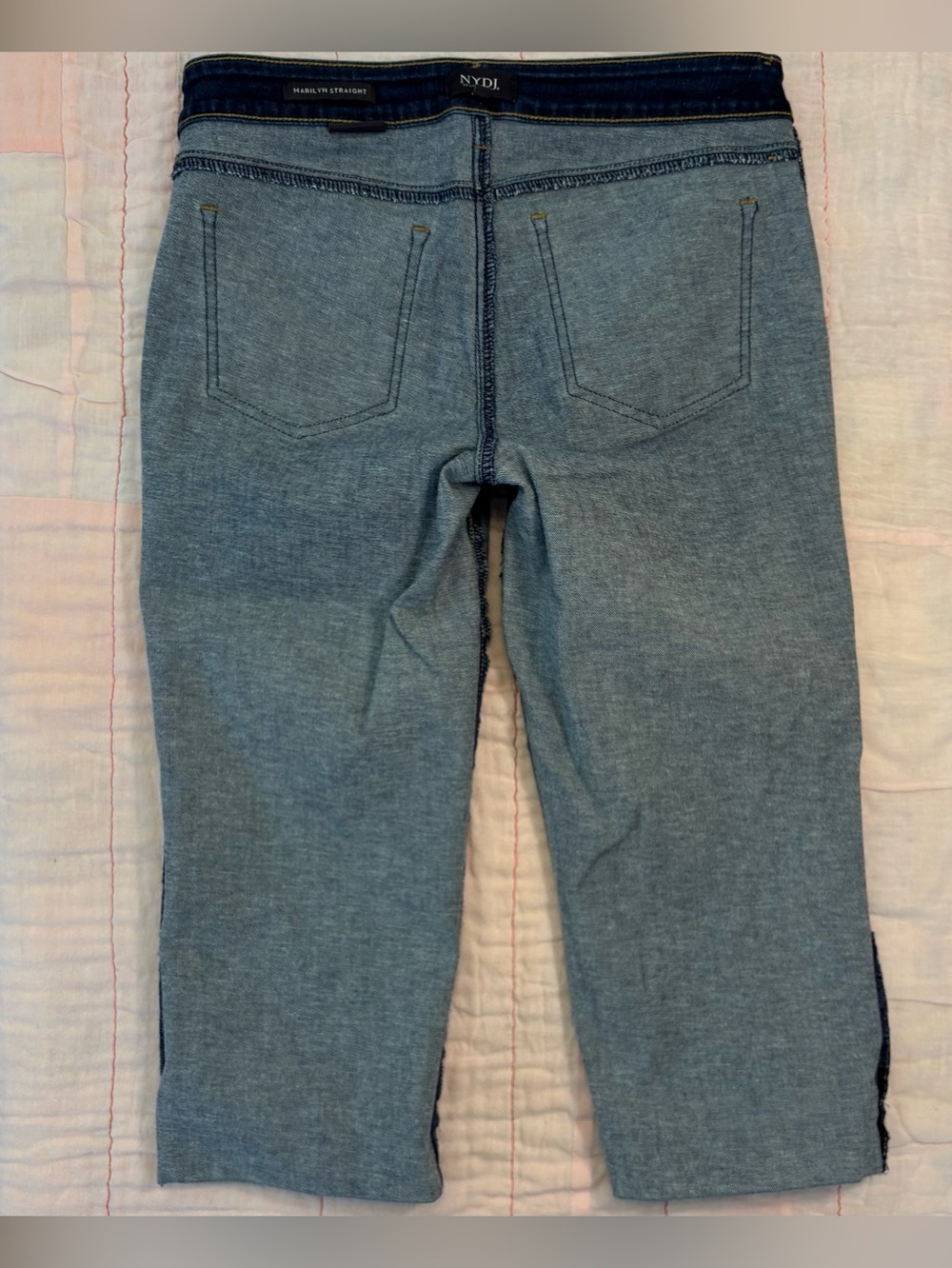Like New NYDJ Marilyn Straight Capris Jeans Petite, Women Sz 6P, Dark Denim Crop - Picture 14 of 14